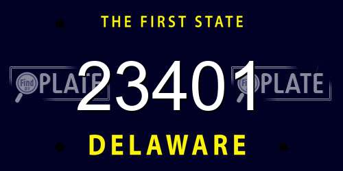 23401 Delaware License Plate