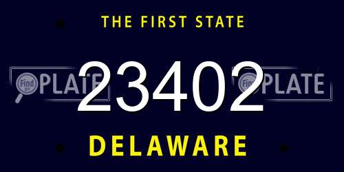 23402 Delaware License Plate