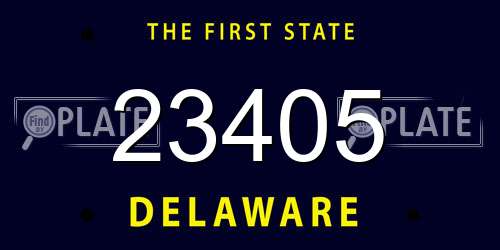 23405 Delaware License Plate