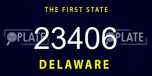 23406 Delaware License Plate