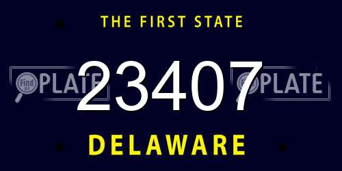 23407 Delaware License Plate