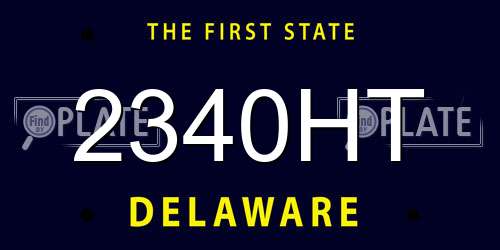 2340HT Delaware License Plate