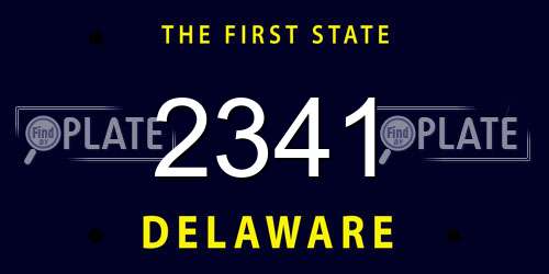 2341 Delaware License Plate
