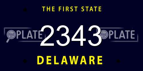 2343 Delaware License Plate