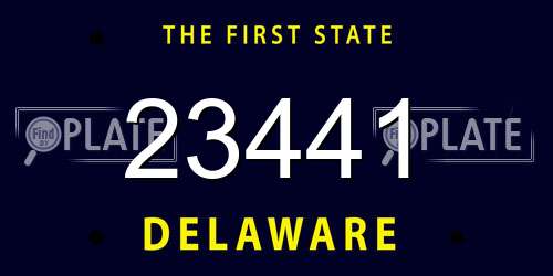 23441 Delaware License Plate