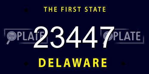23447 Delaware License Plate