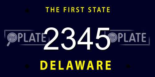 2345 Delaware License Plate