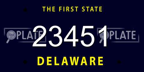 23451 Delaware License Plate