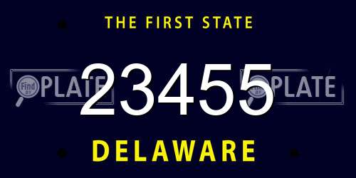 23455 Delaware License Plate