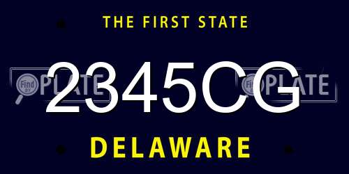 2345CG Delaware License Plate