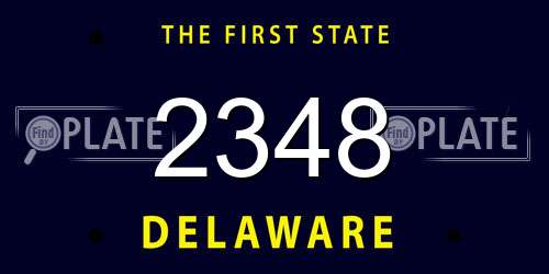 2348 Delaware License Plate