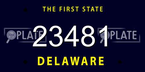 23481 Delaware License Plate