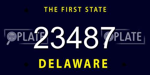 23487 Delaware License Plate