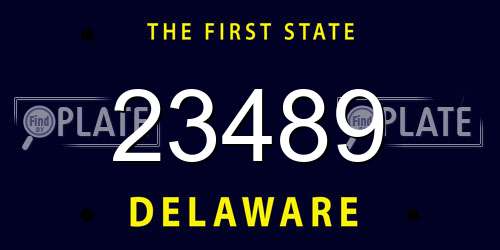 23489 Delaware License Plate