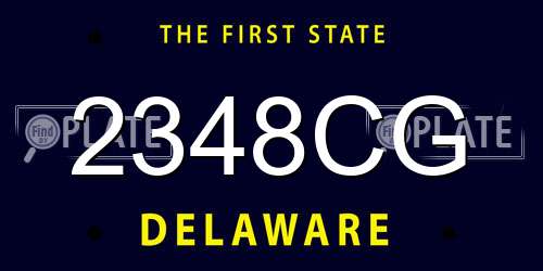 2348CG Delaware License Plate