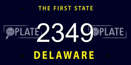 2349 Delaware License Plate