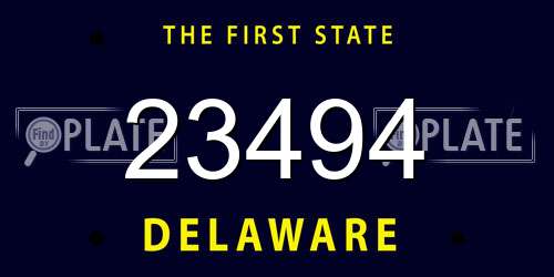 23494 Delaware License Plate