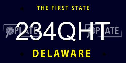234QHT Delaware License Plate