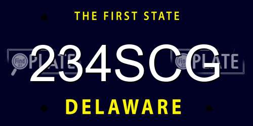 234SCG Delaware License Plate