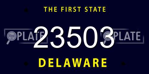 23503 Delaware License Plate