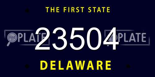 23504 Delaware License Plate