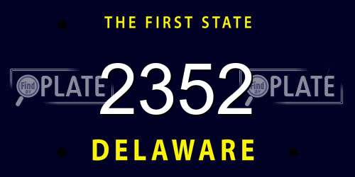 2352 Delaware License Plate