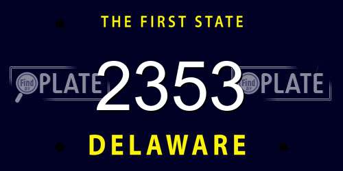 2353 Delaware License Plate