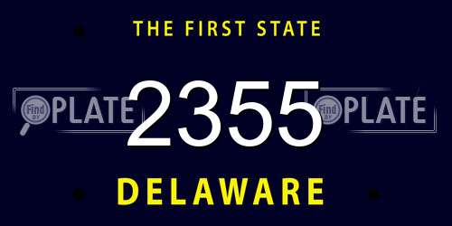 2355 Delaware License Plate