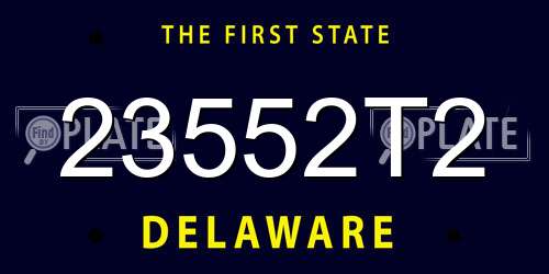 23552T2 Delaware License Plate
