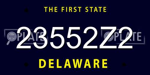 23552Z2 Delaware License Plate