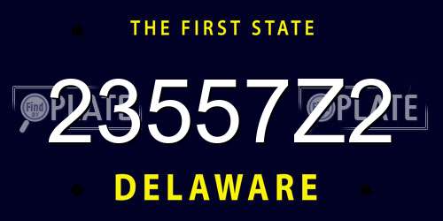23557Z2 Delaware License Plate