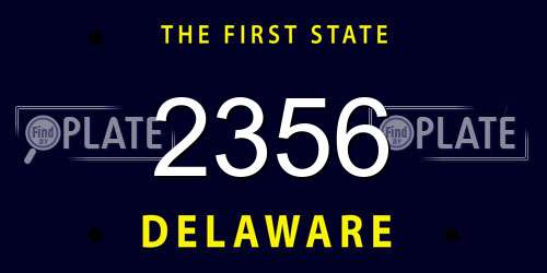 2356 Delaware License Plate