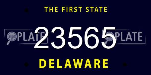 23565 Delaware License Plate