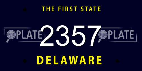 2357 Delaware License Plate