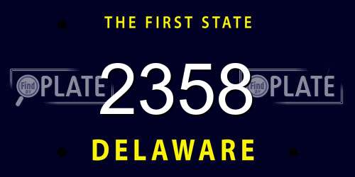 2358 Delaware License Plate