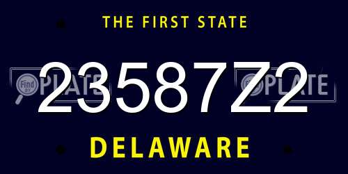 23587Z2 Delaware License Plate