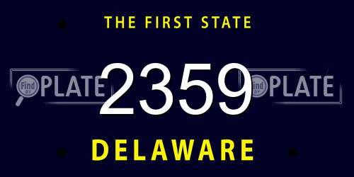 2359 Delaware License Plate