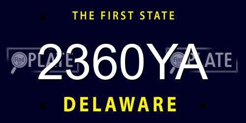 2360YA Delaware License Plate