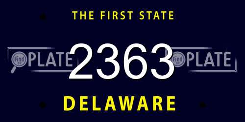 2363 Delaware License Plate