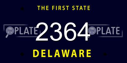 2364 Delaware License Plate