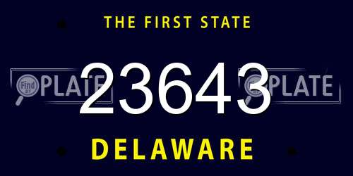 23643 Delaware License Plate