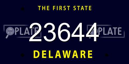 23644 Delaware License Plate
