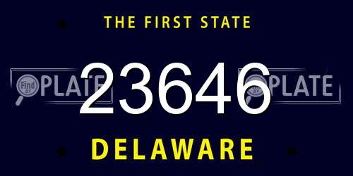 23646 Delaware License Plate