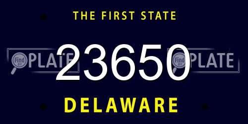 23650 Delaware License Plate