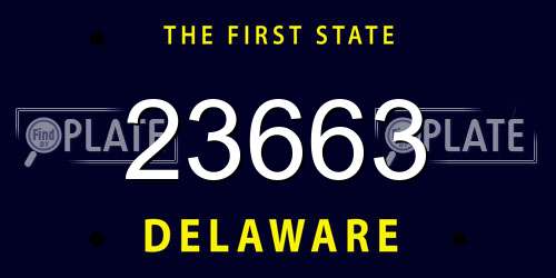 23663 Delaware License Plate