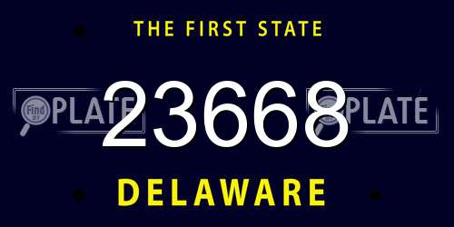 23668 Delaware License Plate