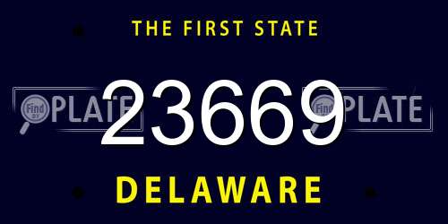23669 Delaware License Plate