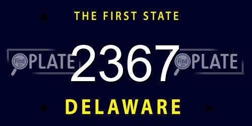2367 Delaware License Plate