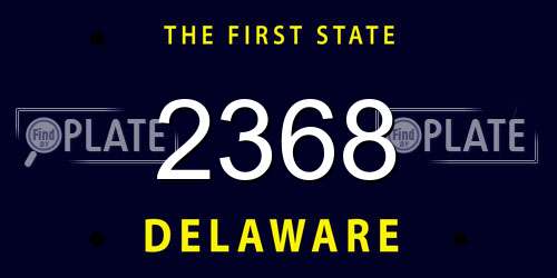 2368 Delaware License Plate