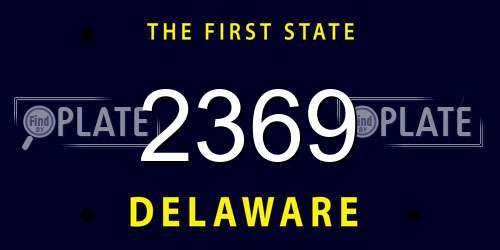 2369 Delaware License Plate